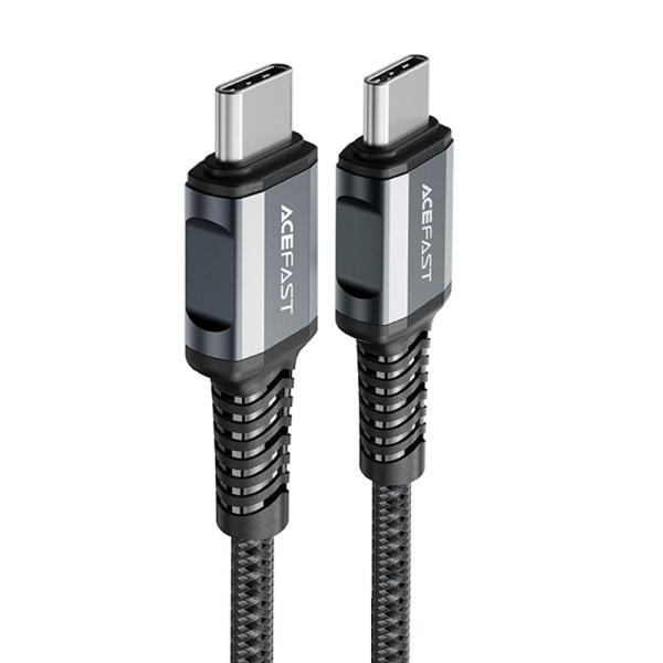 Cablu Acefast USB Tip C - USB Tip C 1,2 M, 60 W (20 V / 3 A) Gri (C1-03 Deep Space Gri)  C1-03-C-C DEEP SPACE GRAY